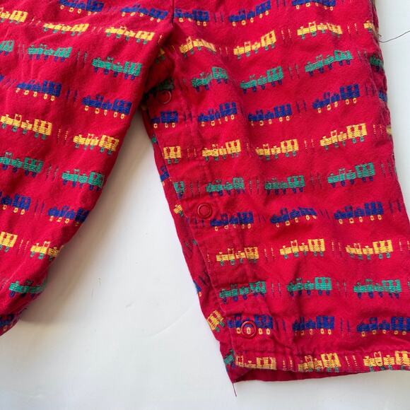 Vintage Oshkosh Red Train Print Overalls - 18 Months - Picture 2 of 10